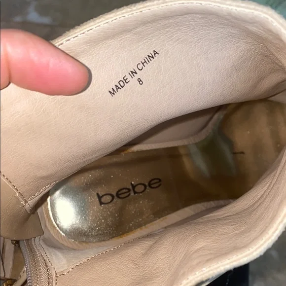 Bebe Cream Heeled Boots for Chic Elegance - Picture 7 of 12